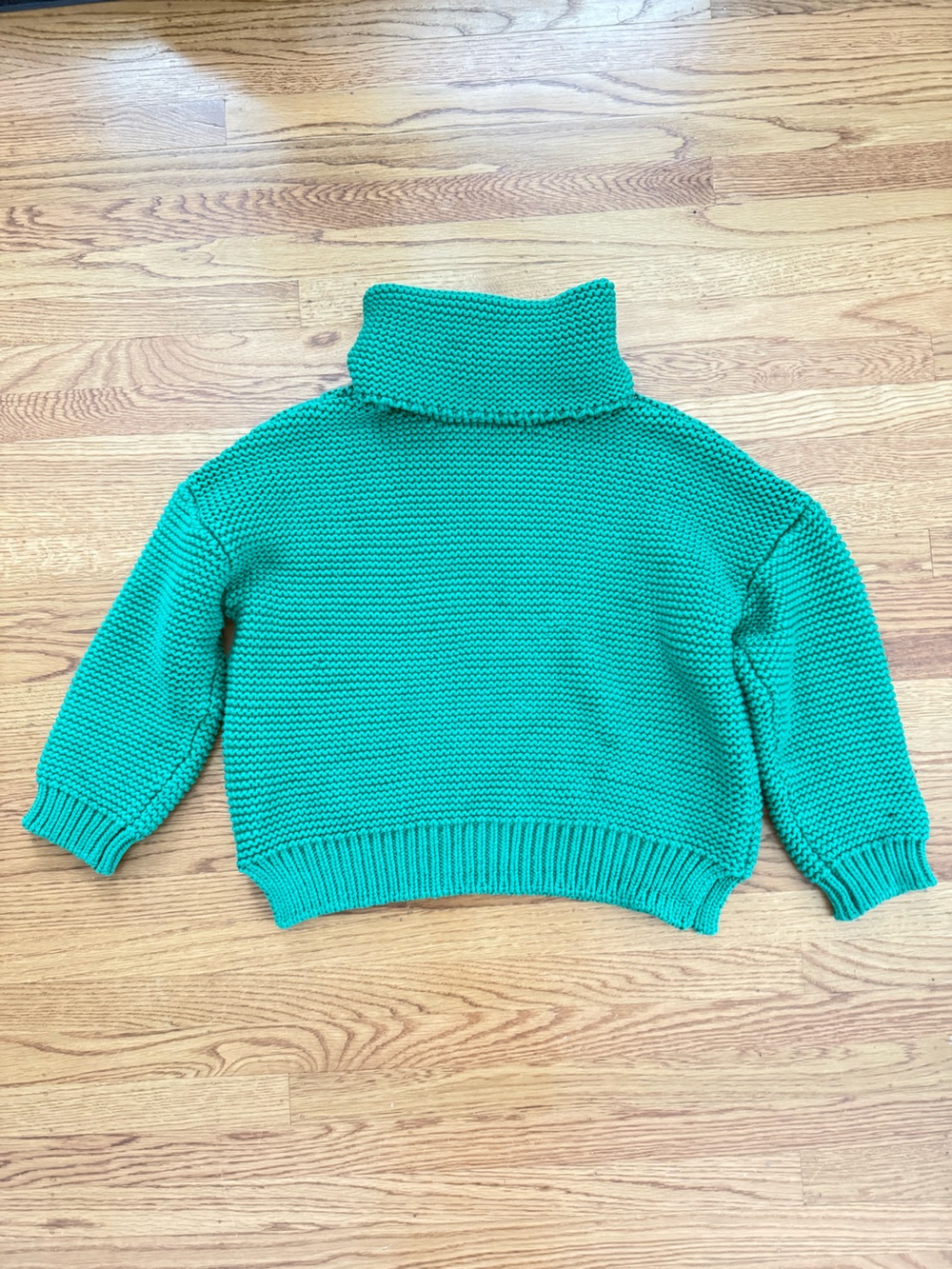 AKIRA Green Chunky Knit Turtleneck Sweater